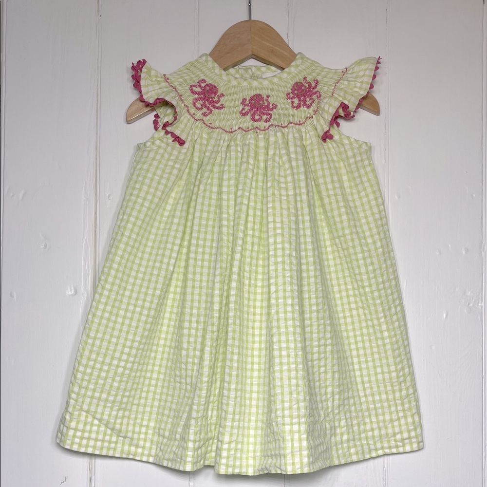CASTLES & CROWNS Smocked Seersucker Ocean Animal Octopus Dress
